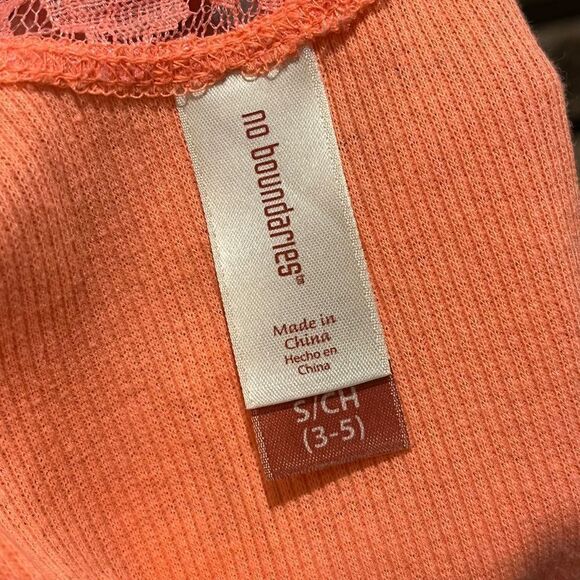 Salmon Lace Racerback Cropped Tank Top Junior’s Small 3-5 - Picture 3 of 5